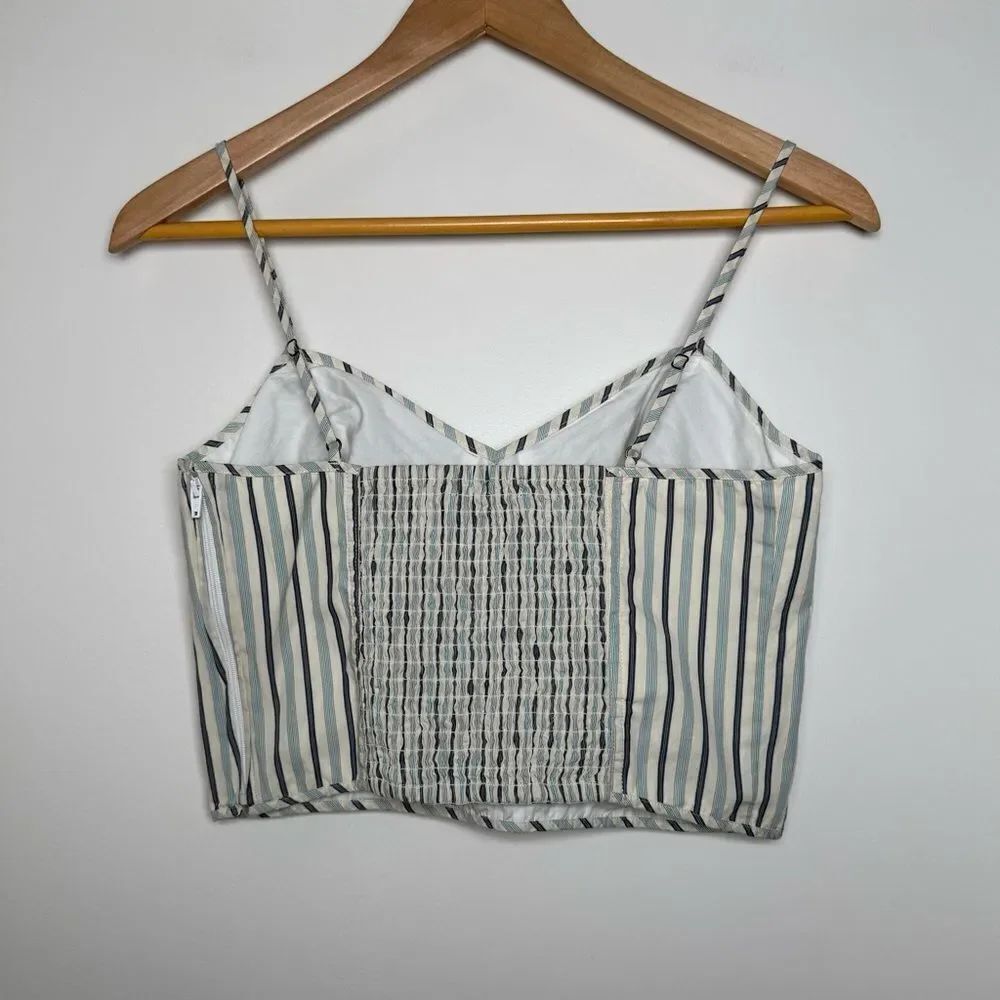 Lauren Ralph Lauren Black Label Crop Tank Top Womens Sz 4 Striped Sleeveles Boho - Picture 3 of 11